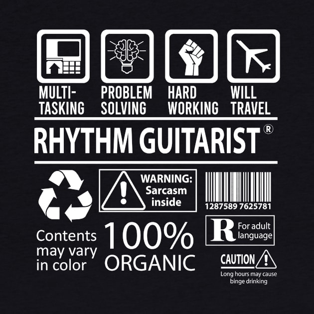 Rhythm Guitarist T Shirt - MultiTasking Certified Job Gift Item Tee by Aquastal
